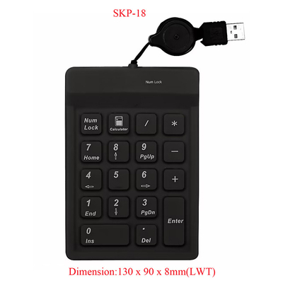 Mua Khóa phím số công nghiệp y tế silicone chống virus có thể khử trùng với cáp USB có thể kéo lại online manufacture