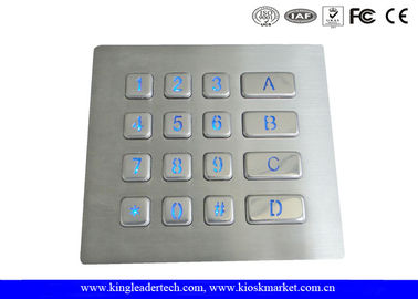 Mua Rugged Backlit kim loại Bàn phím với 16 phím cho Hệ thống an ninh Access Control online manufacture