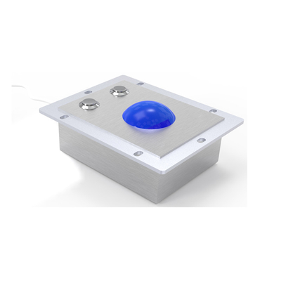 50mm Panelmount Stainless Steel Rugged Industrial Mouse with Plastic Light Trackball,Left an Right Click Buttons