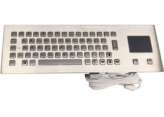 Customized Layout Industrial Metal Keyboard Brushed SS For Kiosk